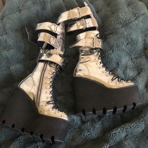 Current Mood x Dollskill Metallic Guardian Boots
